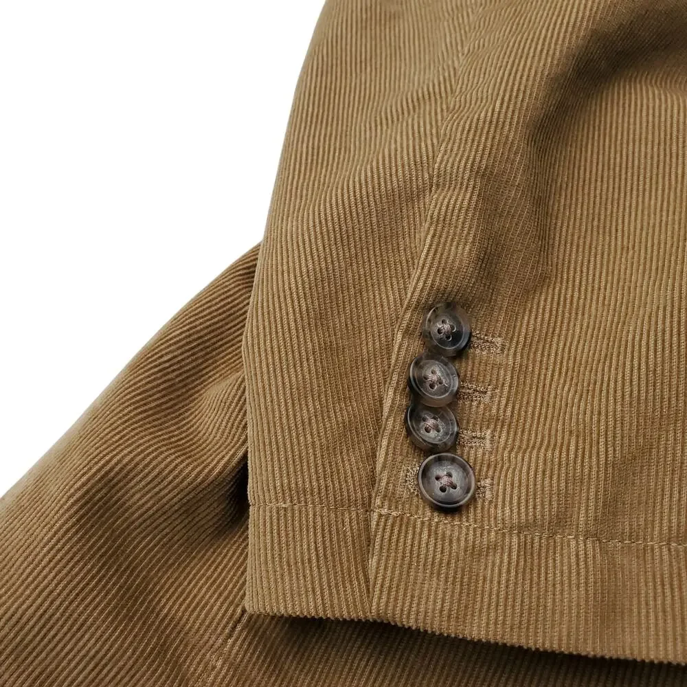 Vintage J Crew Brown Corduroy Blazer Ivy Prep Professor 3 Btn Sport Jacket Sz L